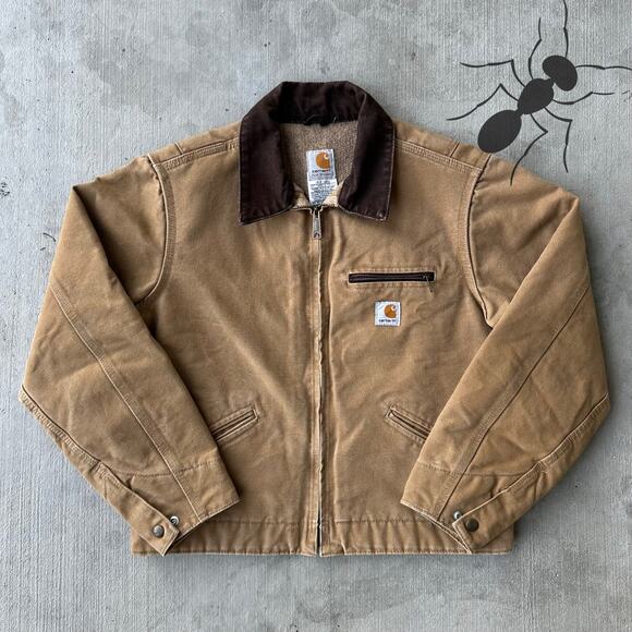 Vintage Y2K Carhartt WOMENS WJ097 CML brown Detroit work wear jacket - Picture 1 of 8